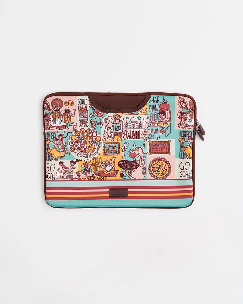 تشومباك TEAL By Chumbak Indie Pop Laptop Sleeve - 15inch